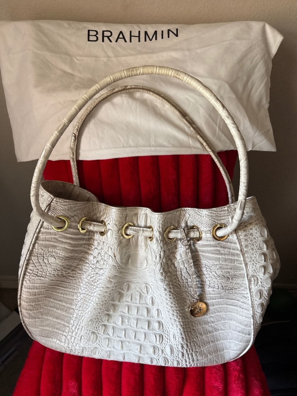 Brahmin cream shoulder bag